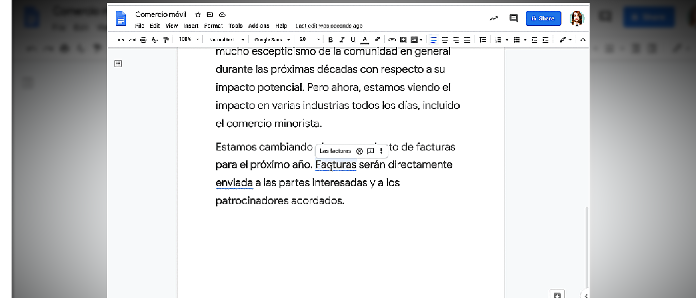 Google Docs incorpora sugerencias gramaticales para el idioma español